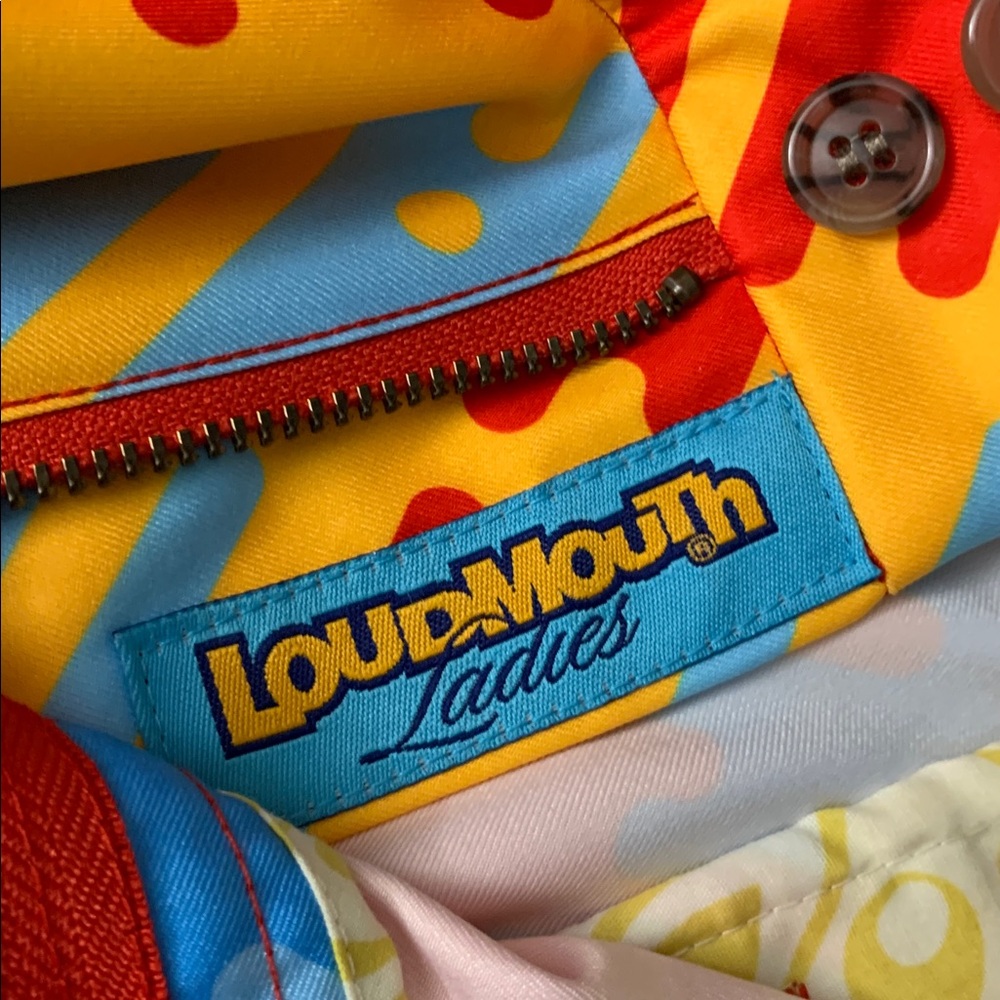 Loudmouth Golf Dance Floor Ladies Red and Yellow Patterned Pants Sz 18 - Picture 4 of 16
